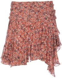 Isabel Marant - Isabel Marant Étoile Patterned Asymmetric Mini Skirt - Lyst