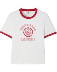Sporty & Rich - Two-Tone Printed T-Shirt - Lyst