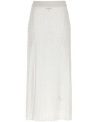 Ganni - Shiny Pointelle Knitted Skirt - Lyst