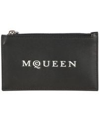 McQueen - Logo Printed Top Zipped Card Case - Lyst