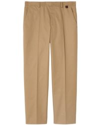 Gucci - Cotton Twill Trousers With Web Detail - Lyst