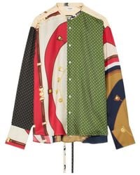 Celine - Wide Printed Silk Twill Shirt - Lyst