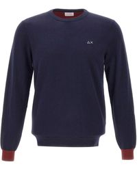 Sun 68 - Contrast Elbow-Patch Knitted Sweater - Lyst