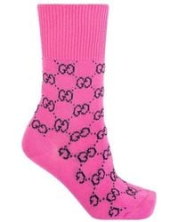 Gucci - Monogram-Pattern Intarsia-Knit Socks - Lyst