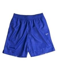 Off-White c/o Virgil Abloh - Scribble Diags-Print Above-Knee Length Swim Shorts - Lyst
