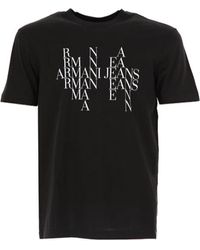 Armani Jeans - Logo Printed Pattern T-Shirt - Lyst