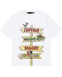Moschino - Printed T-Shirt With Round Neck - Lyst