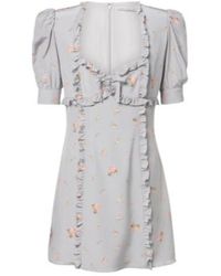 Alessandra Rich - Floral Silk Crêpe De Chine Minidress - Lyst