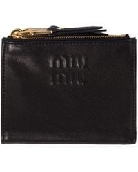 Miu Miu - Logo Embossed Zipped Wallet - Lyst