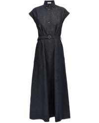 Brunello Cucinelli - Denim Chemisier Long Dress - Lyst