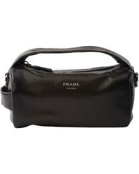Prada - Antiqued Leather Shoulder Bag - Lyst