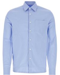 Prada - Logo Embroidered Buttoned Shirt - Lyst