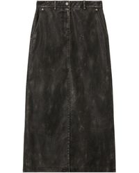 Palm Angels - Curved Logo Coated Long Skirt - Lyst