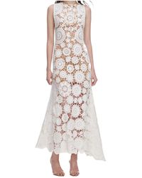 Self-Portrait - Floral Crochet Maxi Dress - Lyst