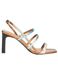 MAX&Co. - Multicolored Metallic Ankle-Strap Sandals - Lyst