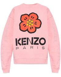 KENZO - Logo Printed Crewneck Sweatshirt - Lyst