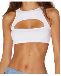 DSquared² - Cut-Out Crewneck Sleeveless Cropped Top - Lyst