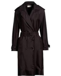 Saint Laurent - Solid-Color Long Trench Coat - Lyst
