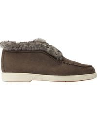 Santoni - Fortune Shearling Flat Shoes - Lyst