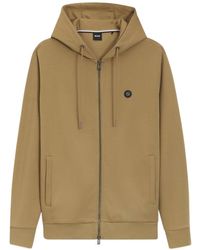 BOSS - Boss Double B Monogram Zip-Up Hoodie - Lyst