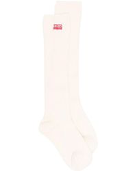 KENZO - Logo-Patch Ribbed-Knit Ankle Socks - Lyst