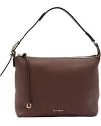 Etro - Embossed-Logo Pebbled Leather Shoulder Bag - Lyst