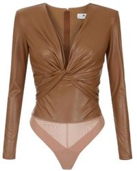 Elisabetta Franchi - Knot Detailed Bodysuit - Lyst