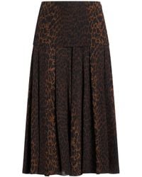 Balenciaga - High-Waisted Leopard-Print Midi Skirt - Lyst