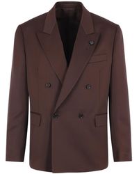 Lardini - Double Breasted Long Sleeved Jacket - Lyst
