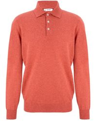 Brunello Cucinelli - Long-Sleeved Knit Polo Shirt - Lyst