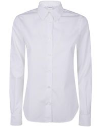 Aspesi - Long-Sleeved Curved Hem Shirt - Lyst