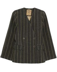 Uma Wang - Striped Double-Breasted Blazer - Lyst