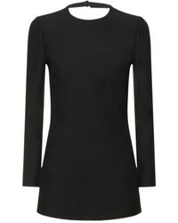 Valentino - Wool Silk Crepe Couture Mini Jumpsuit - Lyst