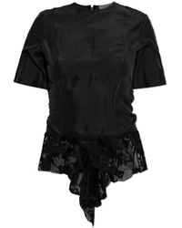 McQueen - Asymmetric Peplum T-Shirt - Lyst