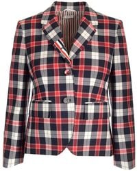 Thom Browne - Tartan Buttoned Blazer - Lyst