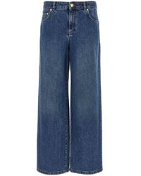 Moschino - Teddy Bear Button Wide-Leg Jeans - Lyst