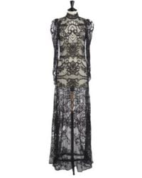 Dior - Lace Silk Linen Knit Long Dress - Lyst