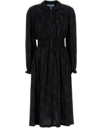 Prada - Long Sleeved Zipped Dress - Lyst