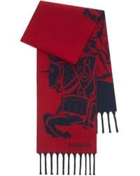 Burberry - Reversible Knight Wool Scarf - Lyst