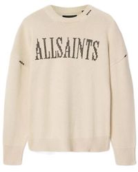 AllSaints - Crossed Knit Pullover - Lyst