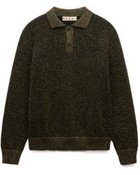 Marni - Wool Polo Jumper With Lurex Detailing - Lyst