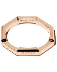 Gucci - Logo 18-Carat Rose Ring - Lyst
