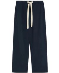 Max Mara - Cotton Argento Wide-Leg Trousers - Lyst