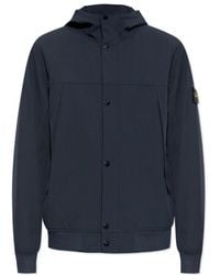 Stone Island - Button-Up Hooded Jacket - Lyst
