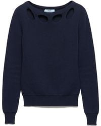 Prada - Cotton Boat-Neck Sweater - Lyst