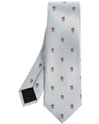 McQueen - Skull-Jacquard Pointed-Tip Tie - Lyst