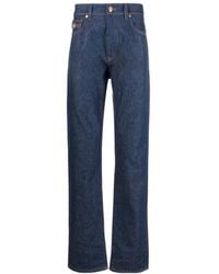 Versace - Logo-Patch Straight-Leg Jeans - Lyst