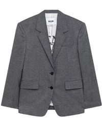 MSGM - Check-Pattern Single-Breasted Blazer - Lyst