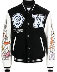 Off-White c/o Virgil Abloh - Logic Patch Varsity Jacket - Lyst