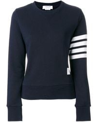 Thom Browne - 4-Bar Stripe Crewneck Sweatshirt - Lyst